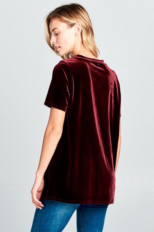 VELVET SEQUINCE POCKET BOXY TOP - Rebel K Collective