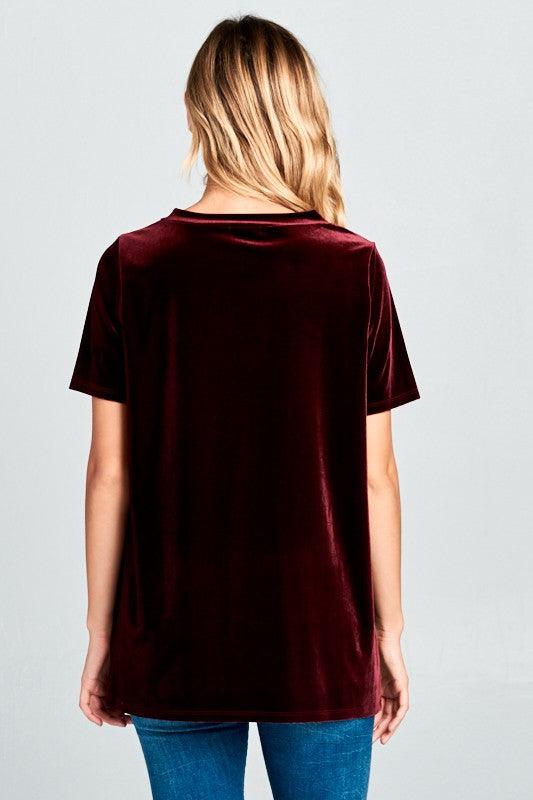 VELVET SEQUINCE POCKET BOXY TOP - Rebel K Collective