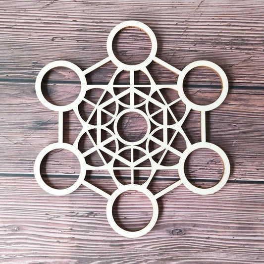 Wooden Grid Purification Crystal Healing Plate Wall Decoration - Rebel K Collective